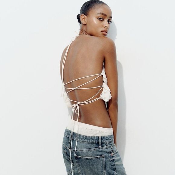 Zara floral bandeau top - Picture 9 of 11